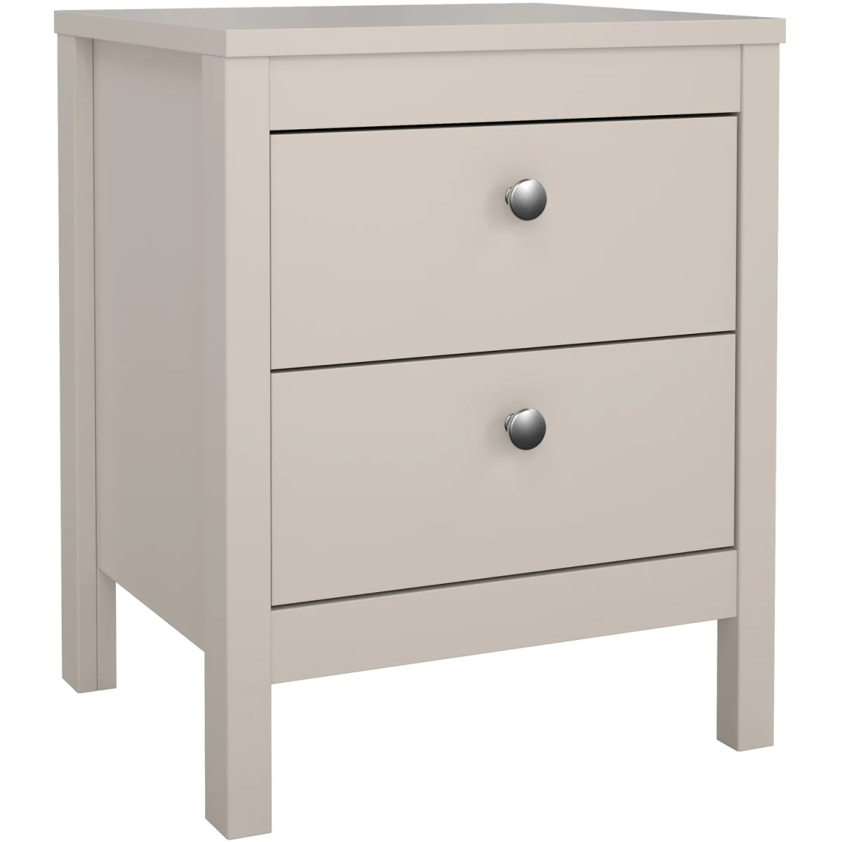 Madrid Bedside Table 2 Drawers in White - White – image 3