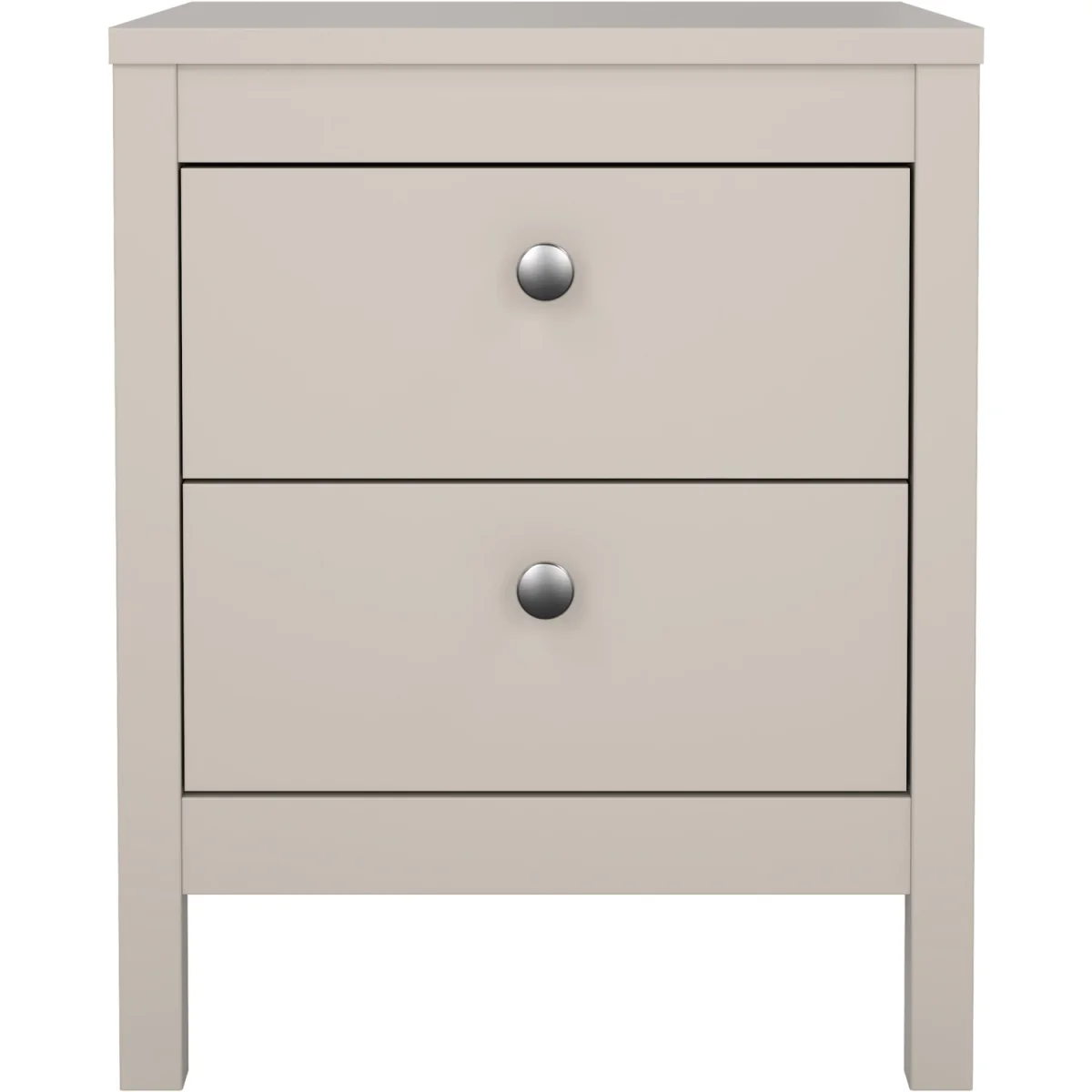 Madrid Bedside Table 2 Drawers in White - White – image 4