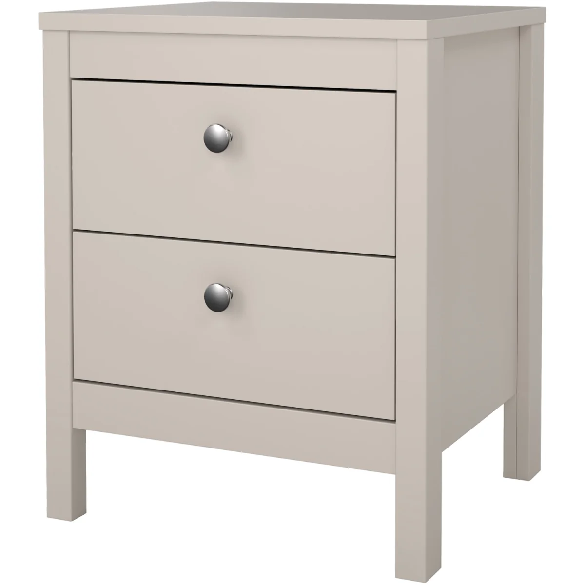 Madrid Bedside Table 2 Drawers in White - White – image 5