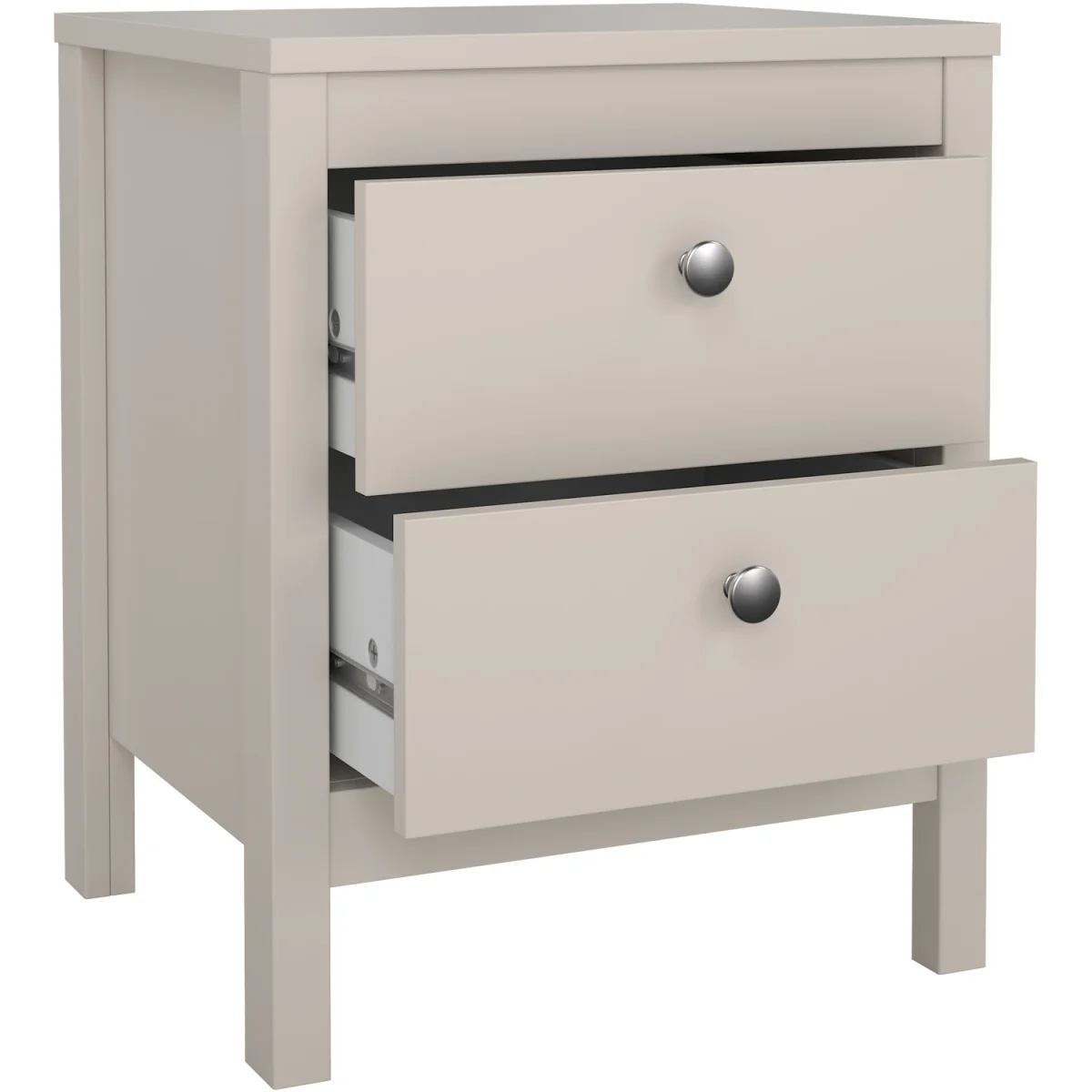 Madrid Bedside Table 2 Drawers in White - White – image 7