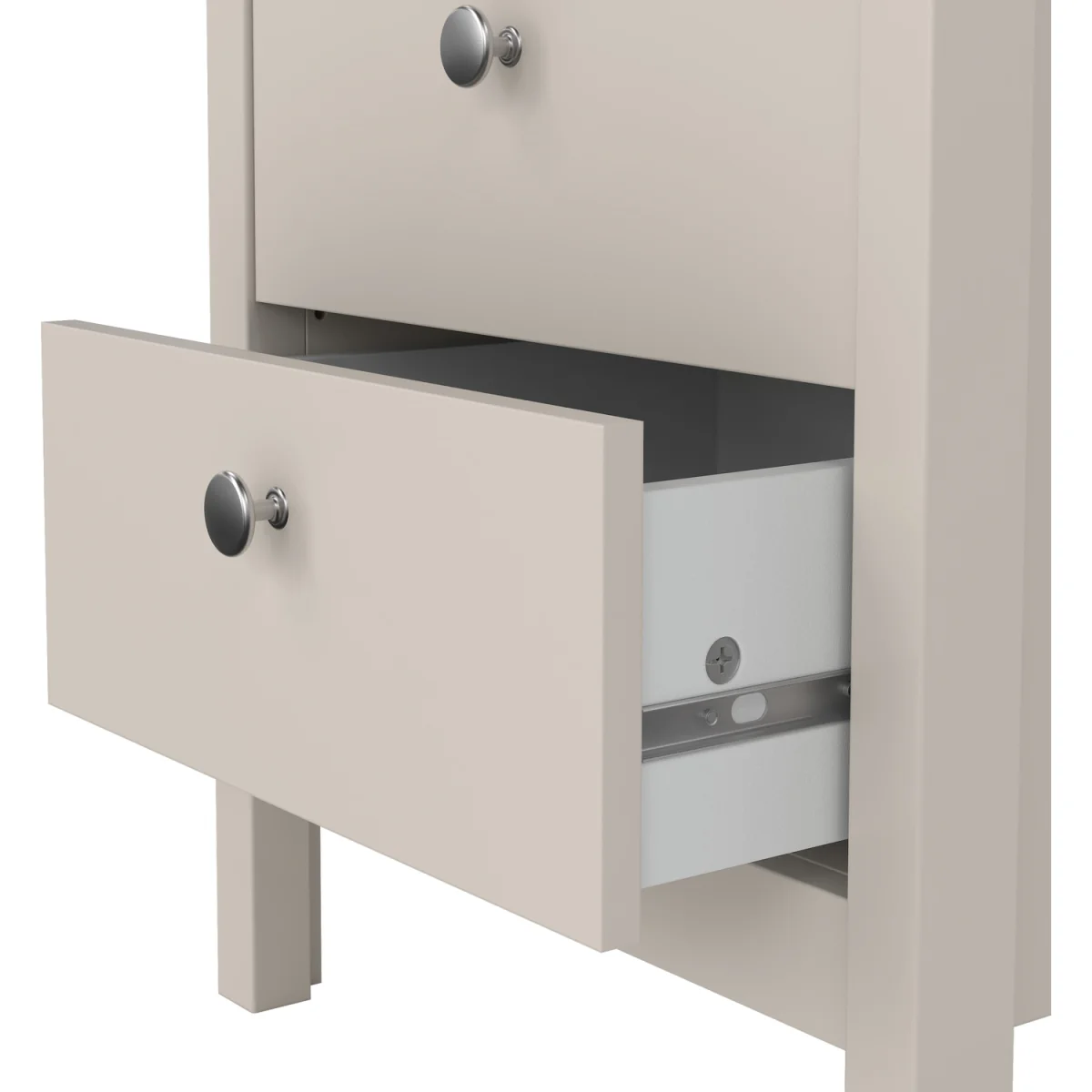 Madrid Bedside Table 2 Drawers in White - White – image 9