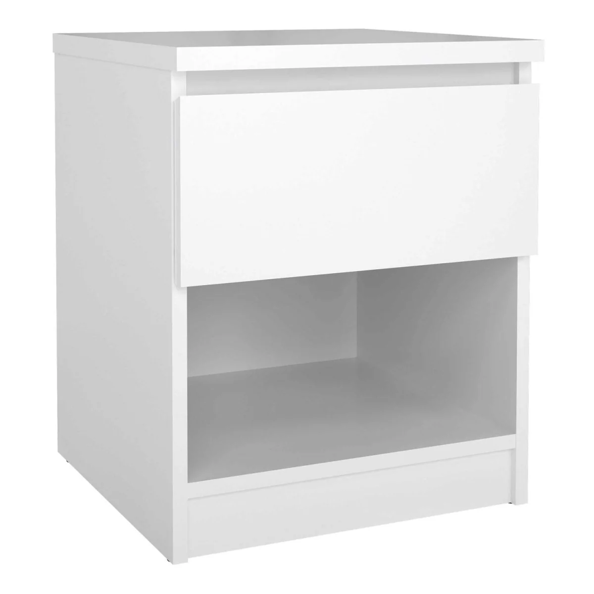 Budapest Bedside Table - High-Gloss White, 1 Drawer and 1 Shelf - White – image 4