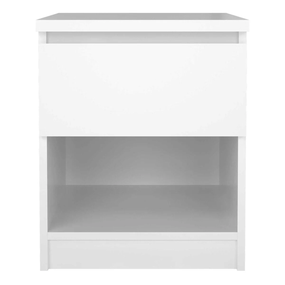 Budapest Bedside Table - High-Gloss White, 1 Drawer and 1 Shelf - White – image 5