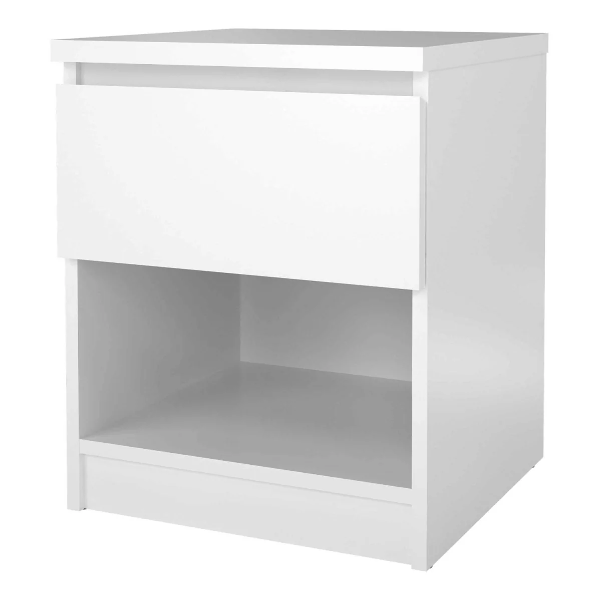 Budapest Bedside Table - High-Gloss White, 1 Drawer and 1 Shelf - White – image 6