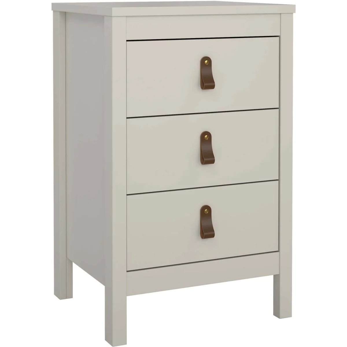 Wildberry Cashmere Tall Bedside Table, 3 Drawers, Cream - Neutral – image 2
