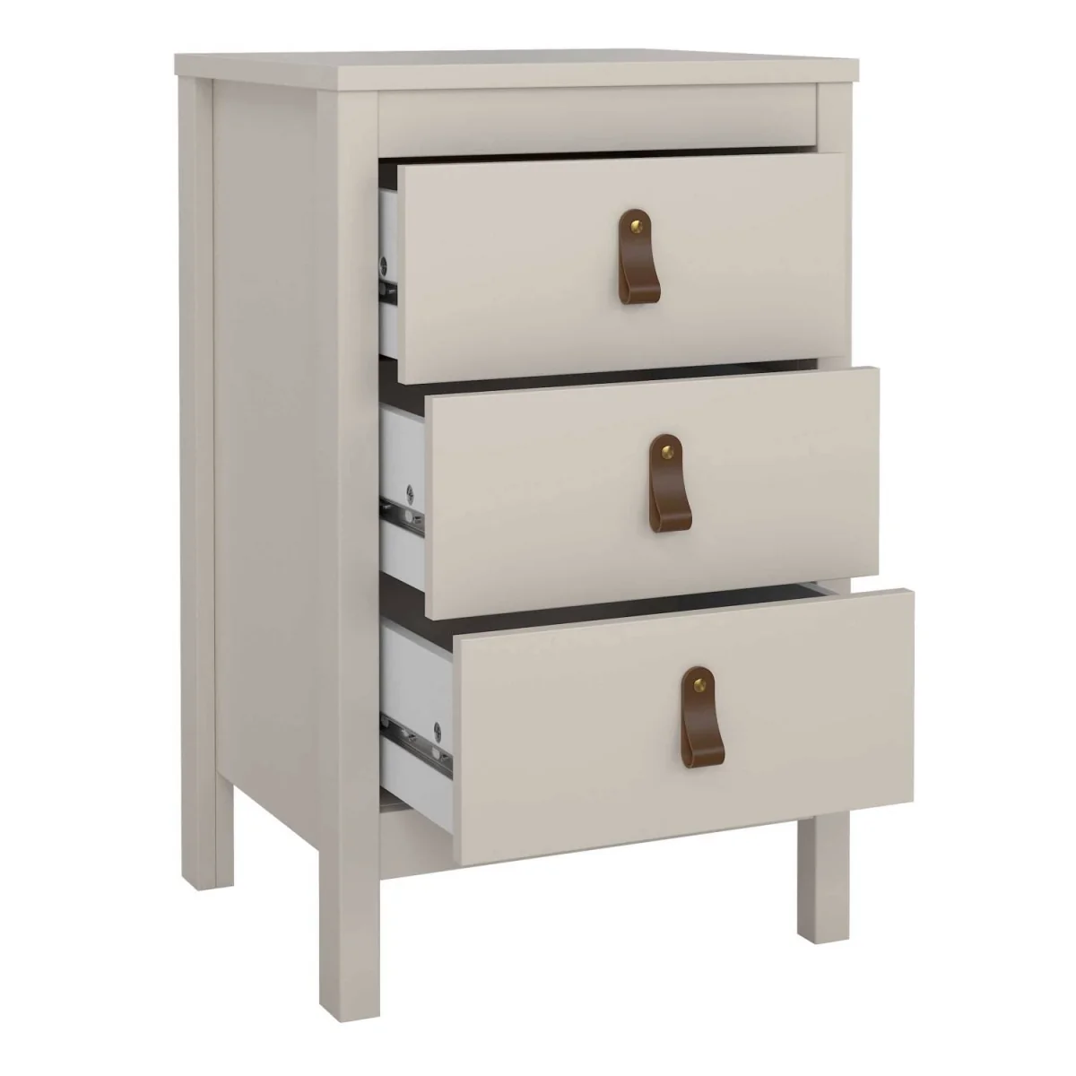 Wildberry Cashmere Tall Bedside Table, 3 Drawers, Cream - Neutral – image 7