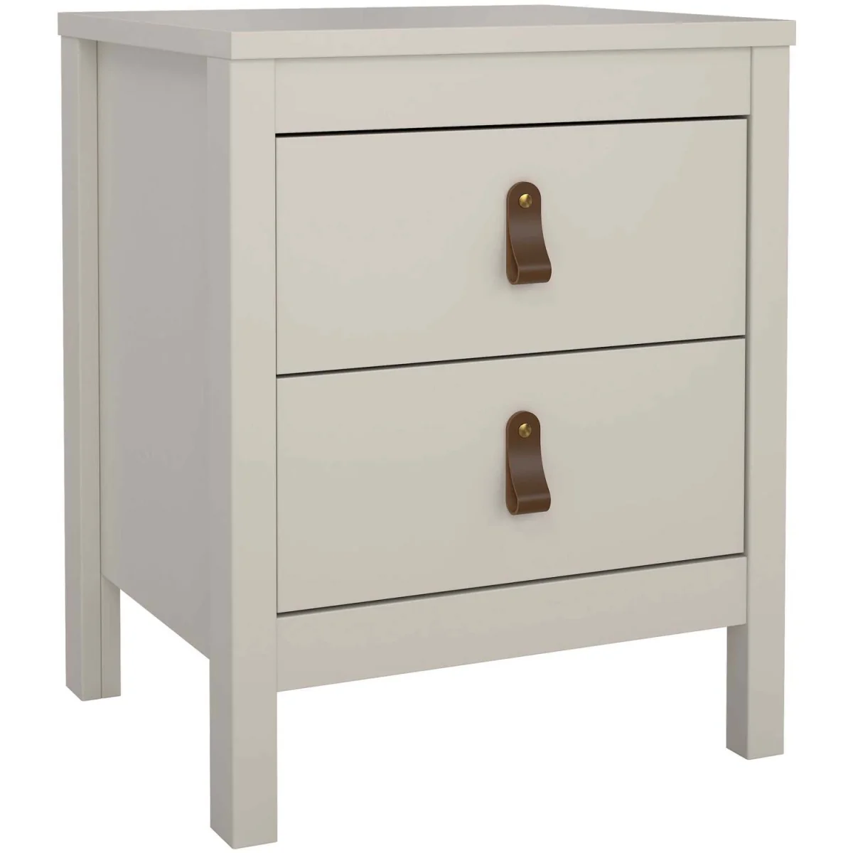 Wildberry Cashmere Bedside Table, 2-Drawer Matt Cream Finish - Neutral – image 2
