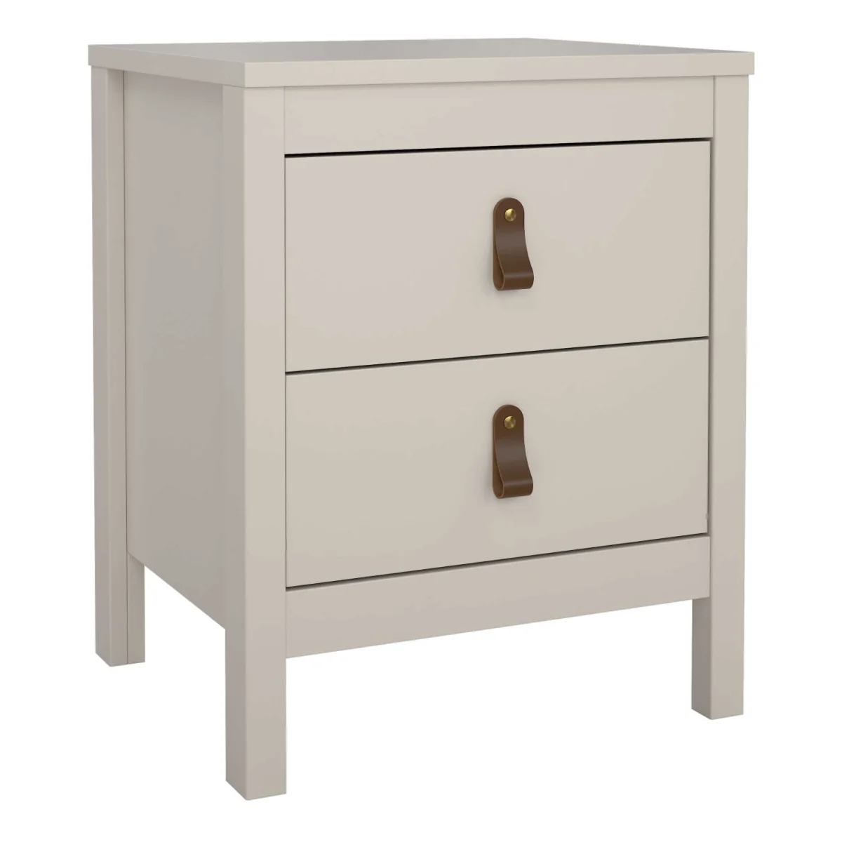 Wildberry Cashmere Bedside Table, 2-Drawer Matt Cream Finish - Neutral – image 4