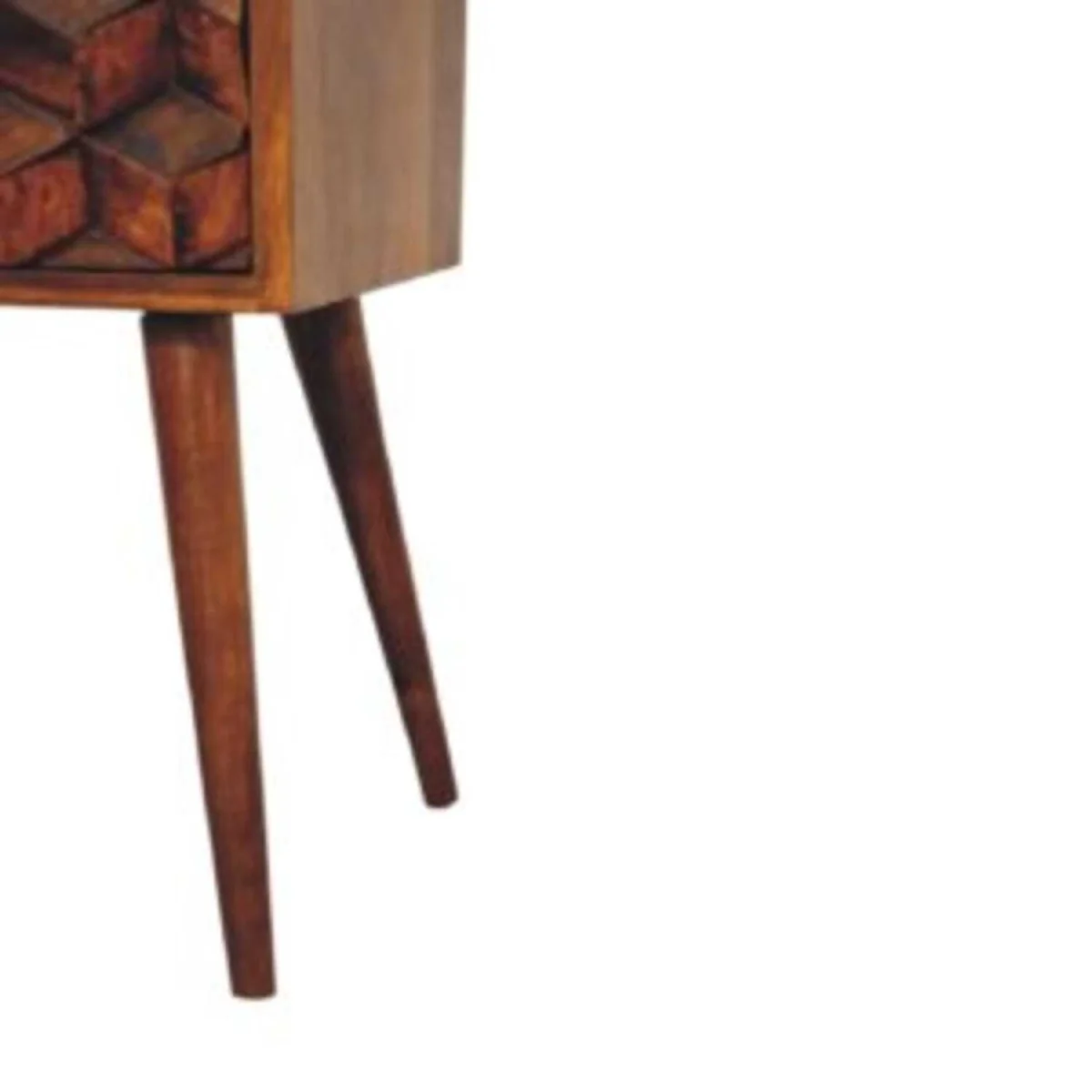 Olbia Mini 2 Drawer Bedside Table Chestnut Mango Wood - Brown – image 6