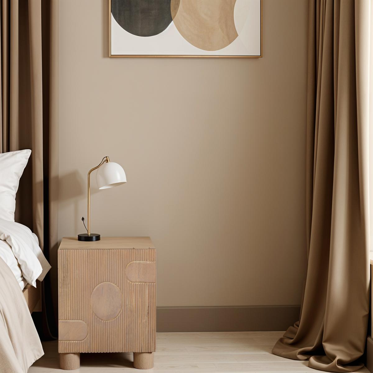 Ajmer Solid Wood Bedside Table - Brown