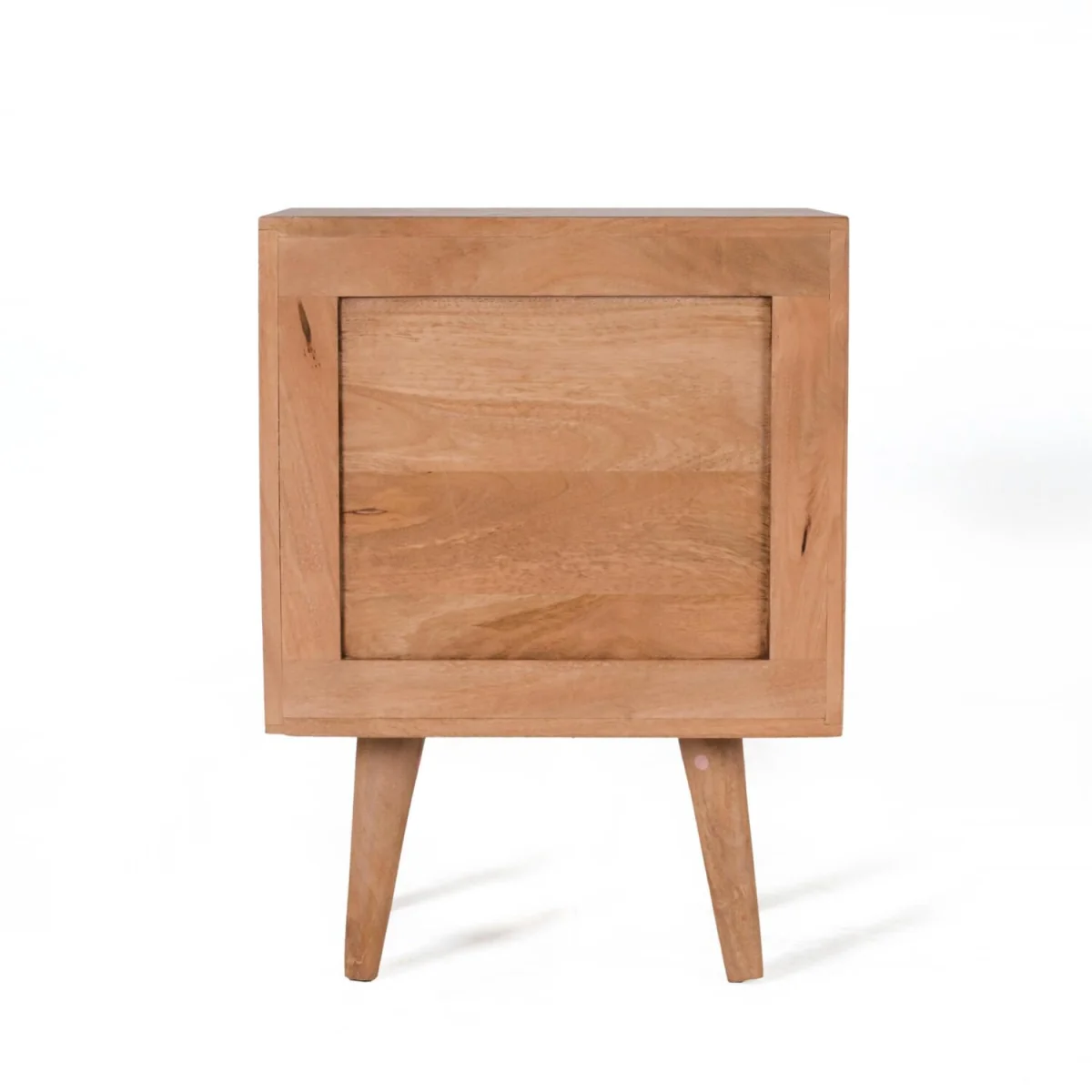 Solid Mango Wood Bedside Table with 2 Drawers Wooden Nightstand Cabinet No Veneer Rustic Side Table - Neutral – image 6