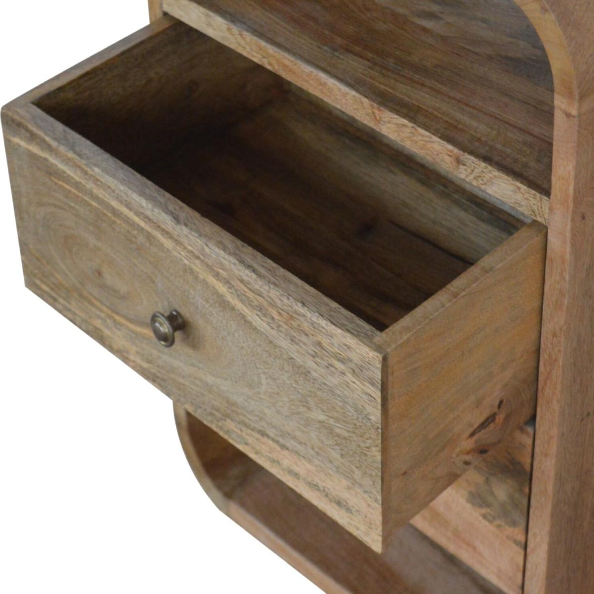 London Bedside Table With 2 Drawers And 2 Open Slot - Brown – image 3