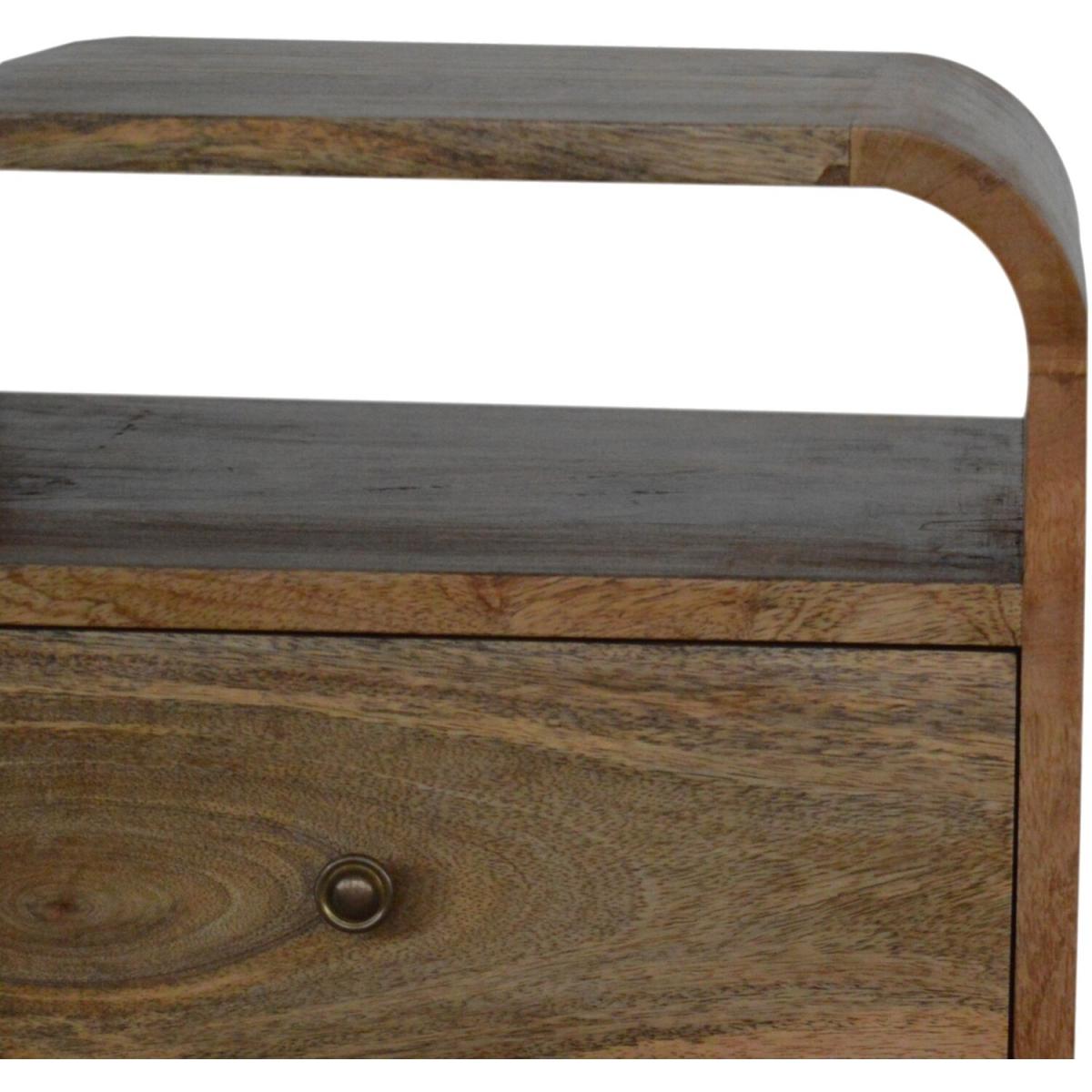 London Bedside Table With 2 Drawers And 2 Open Slot - Brown – image 4