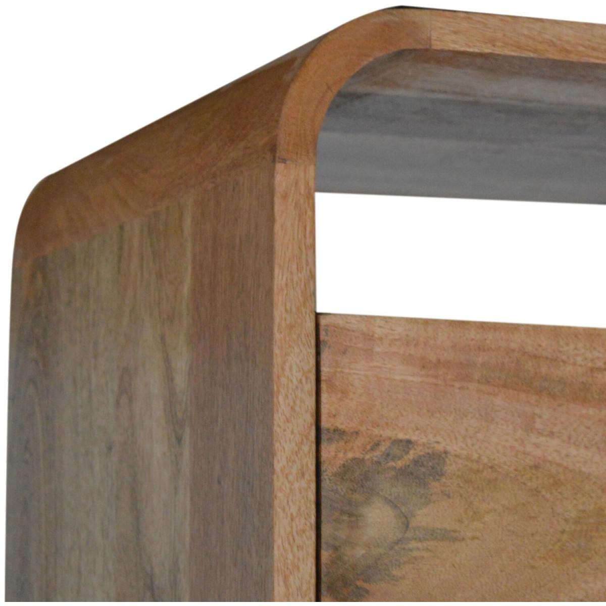 London Bedside Table With 2 Drawers And 2 Open Slot - Brown – image 5