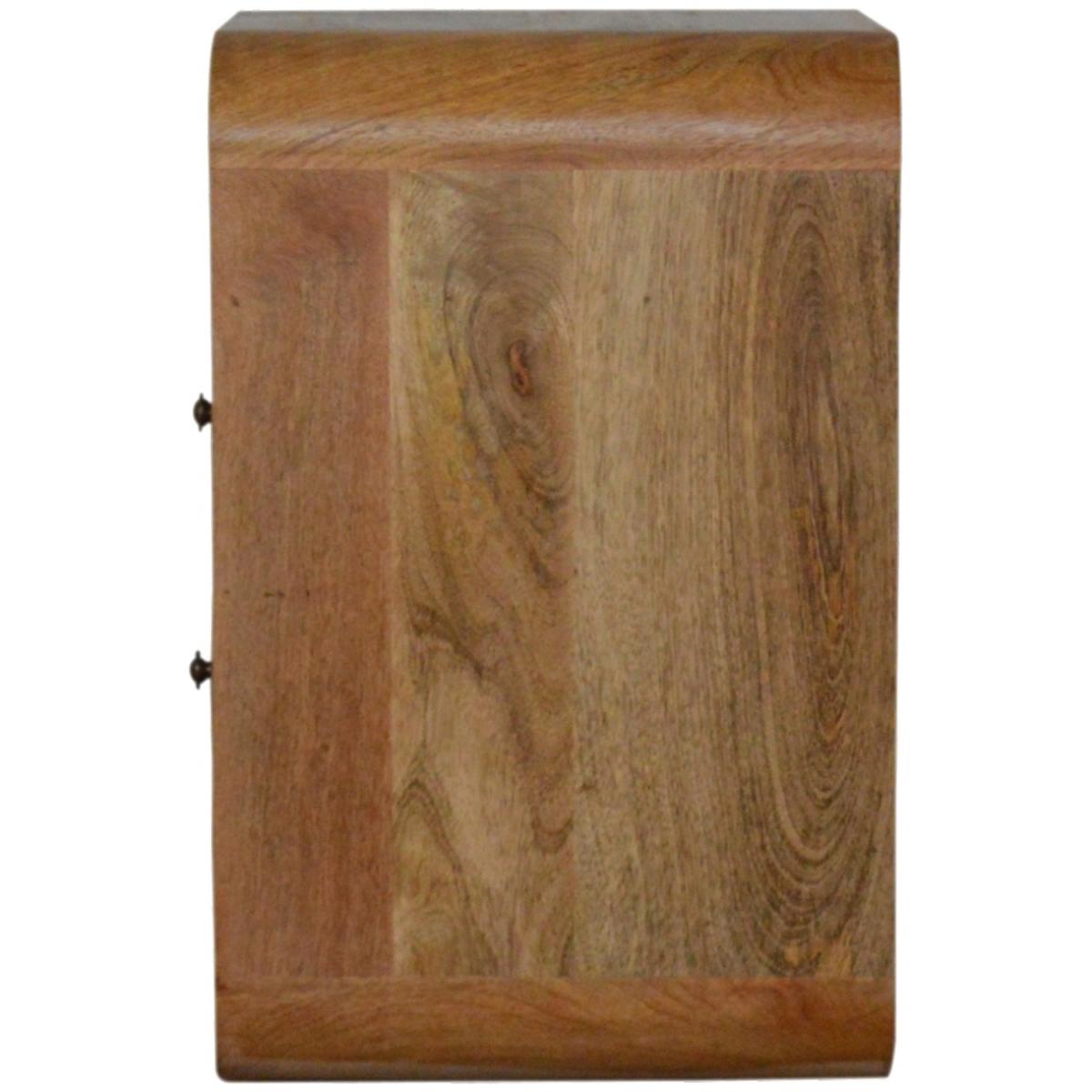 London Bedside Table With 2 Drawers And 2 Open Slot - Brown – image 6
