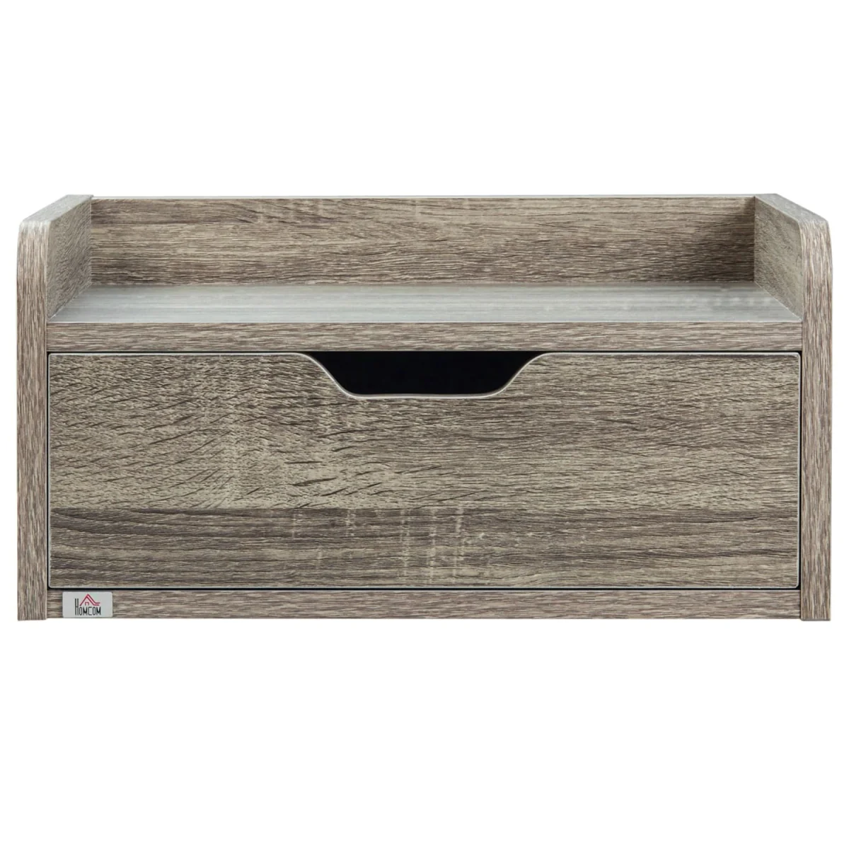 Rereno Set of 2 Grey Wood Floating Nightstands With Drawer Wall Mounted – image 6