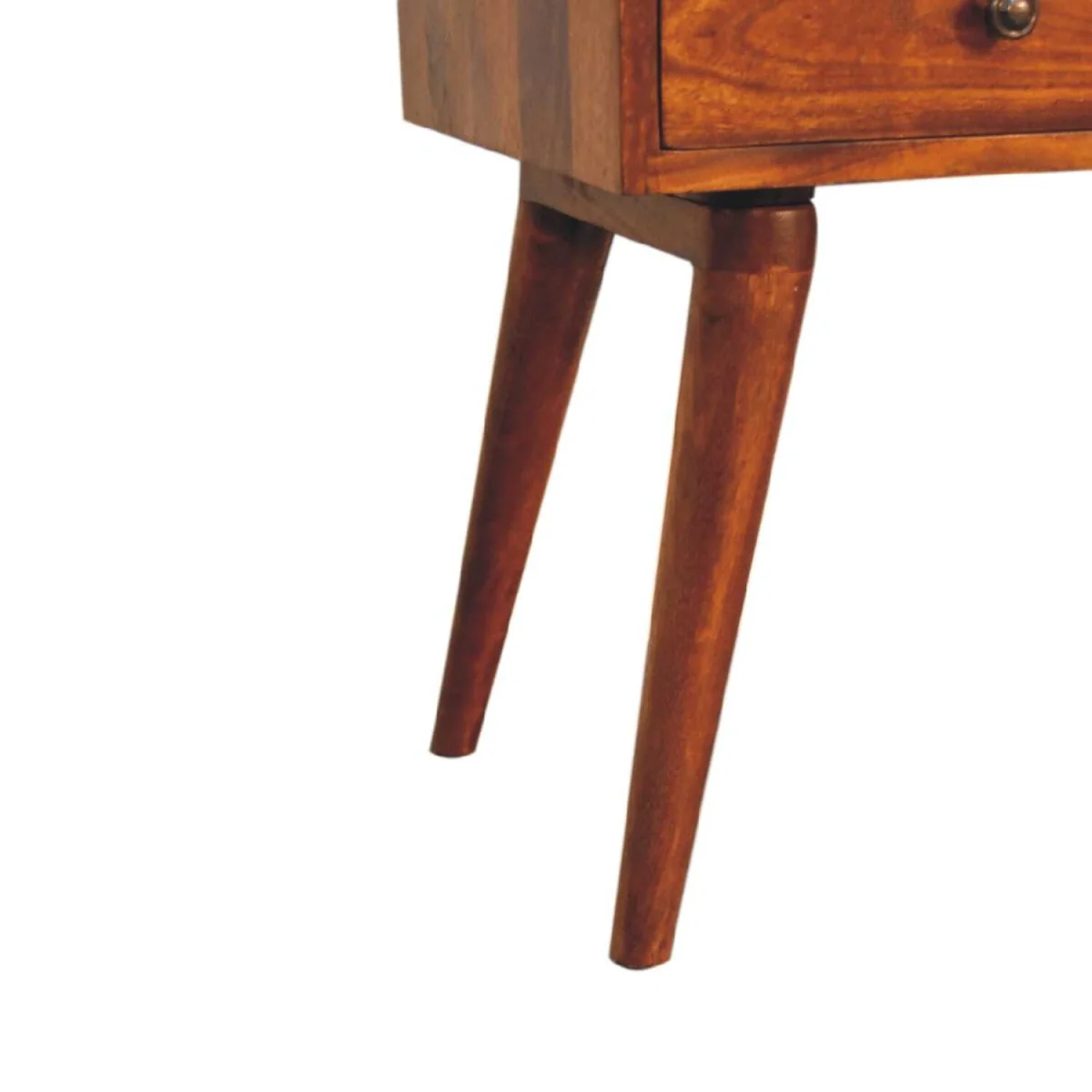 Giverny Chestnut Mango Wood Bedside Table with Drawer and Open Shelf - Brown – image 5