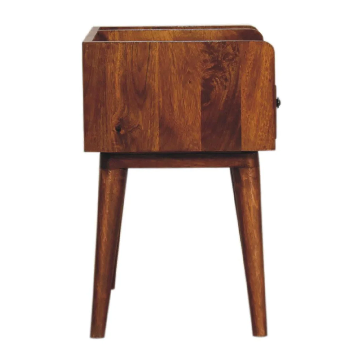 Giverny Chestnut Mango Wood Bedside Table with Drawer and Open Shelf - Brown – image 6