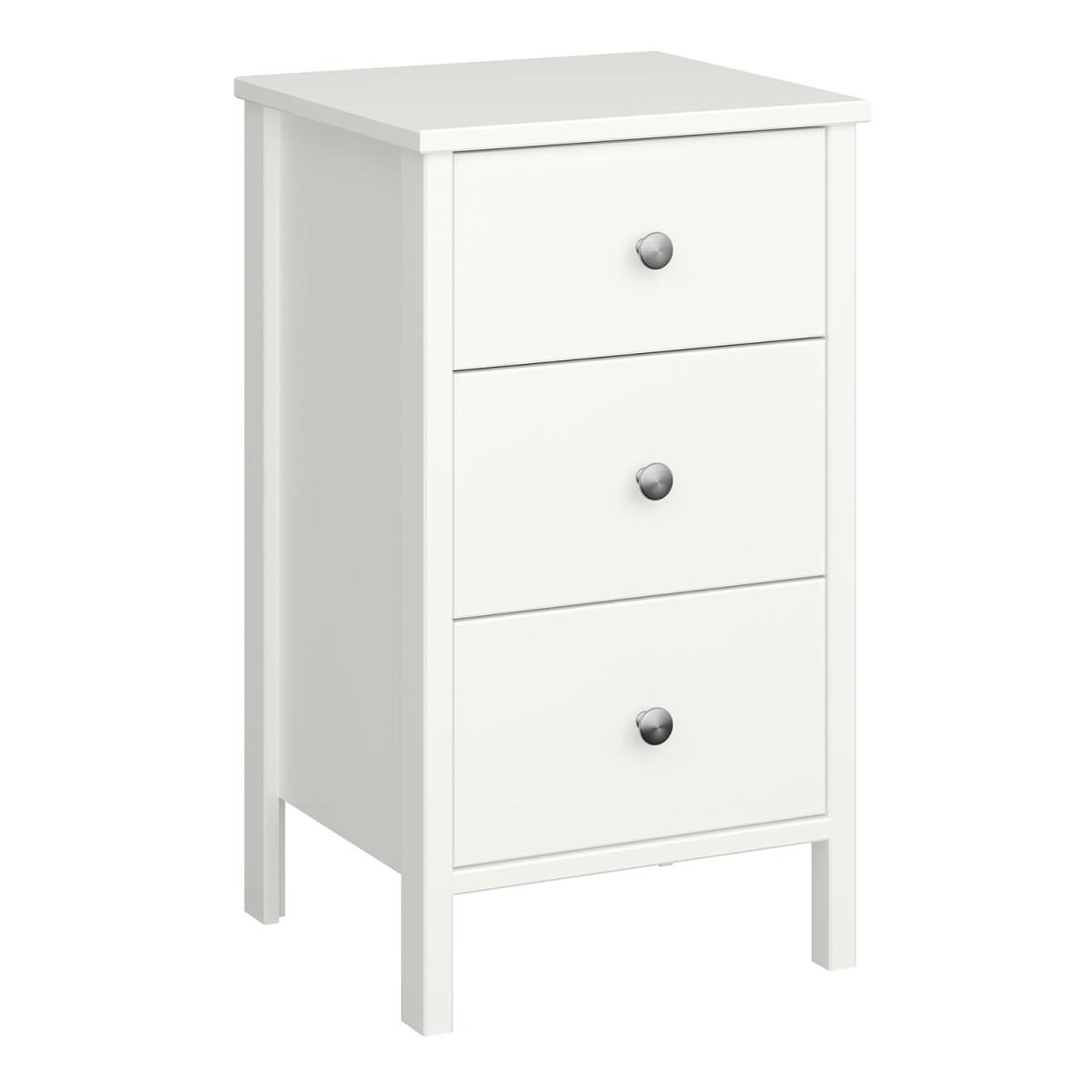 Tromso 3-Drawer Bedside Table - White – image 2