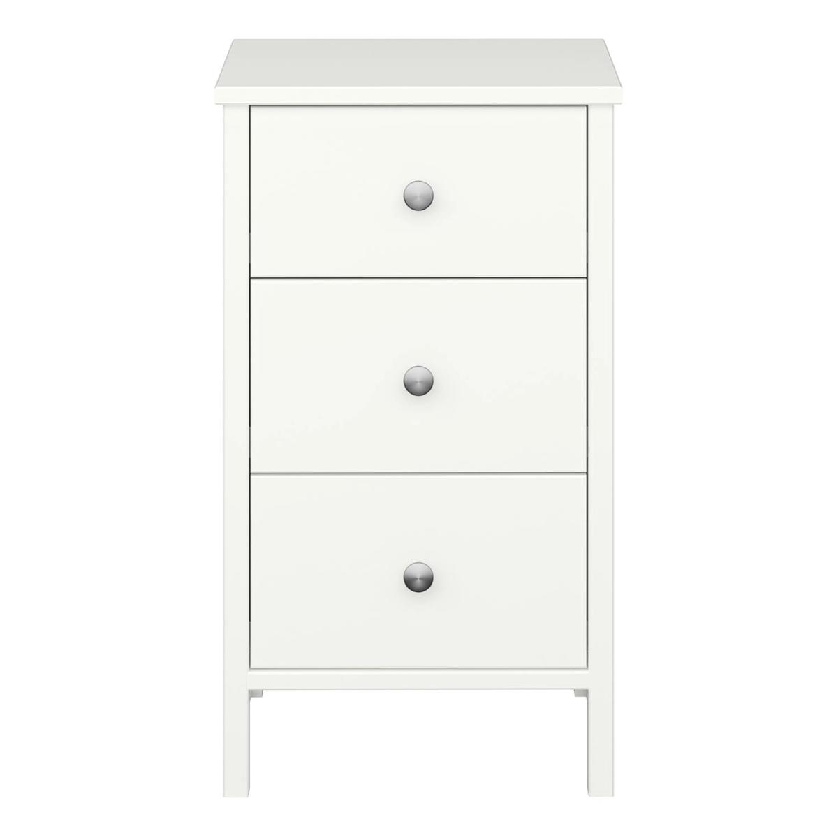 Tromso 3-Drawer Bedside Table - White – image 3