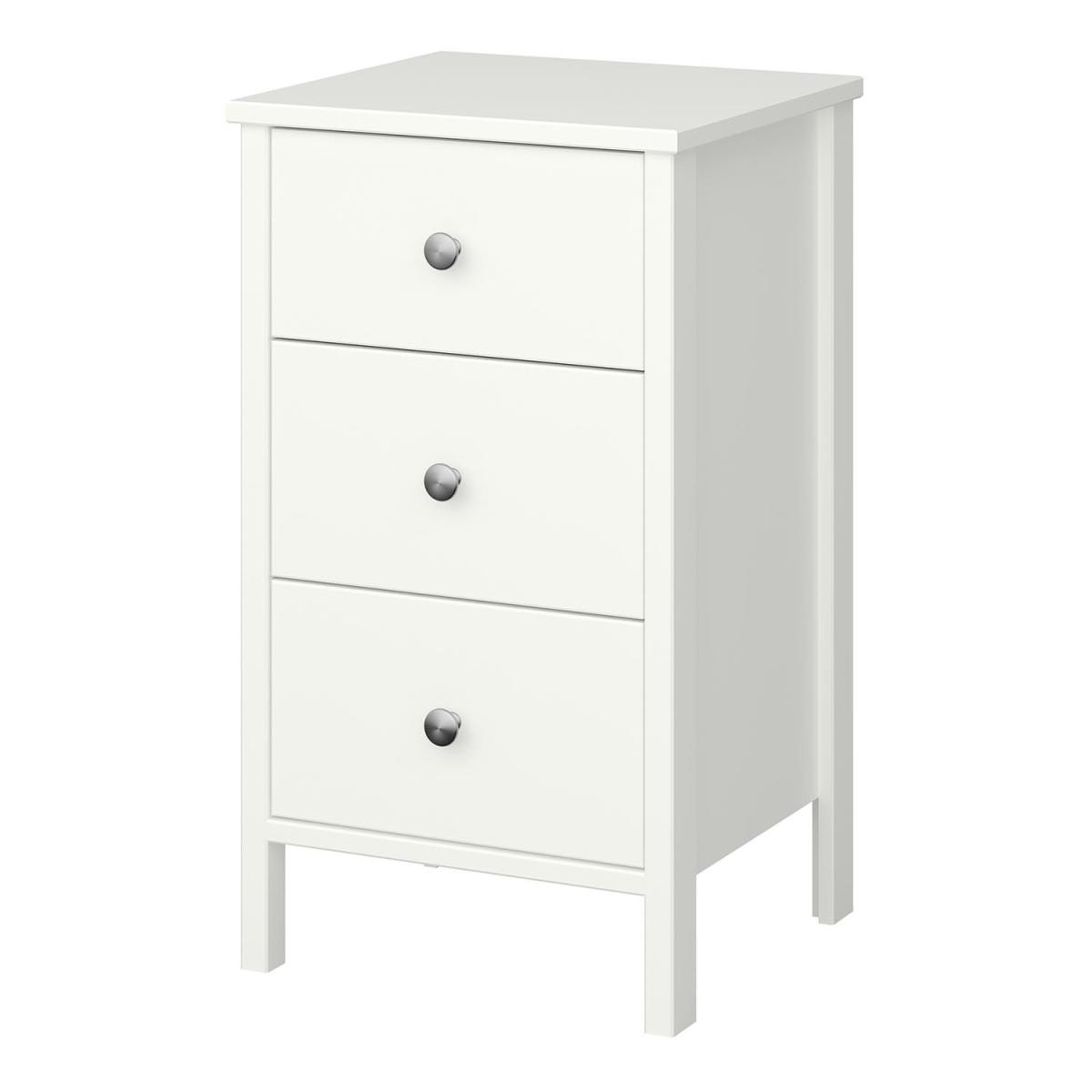 Tromso 3-Drawer Bedside Table - White – image 4