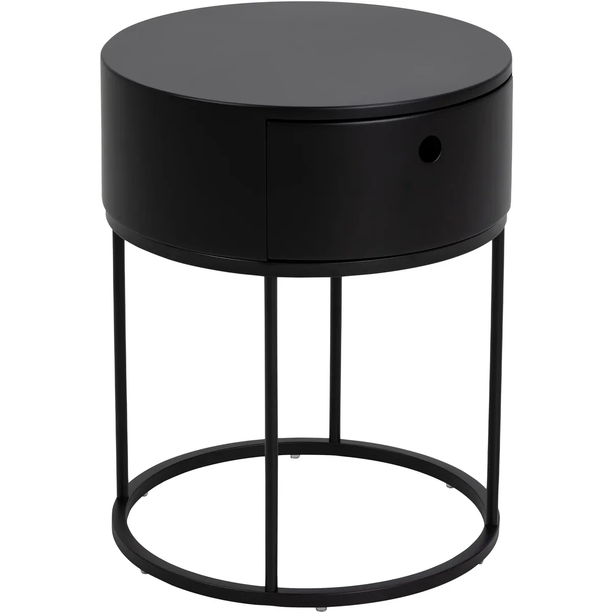Furniture To Go Polo Round Bedside Table - Black – image 2