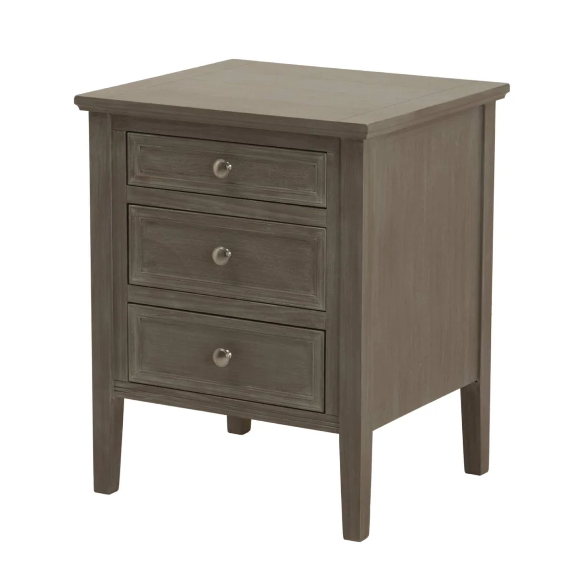 Wyld Haus Laurelbrook 3-Drawer Grey Wooden Bedside Table - Grey – image 3