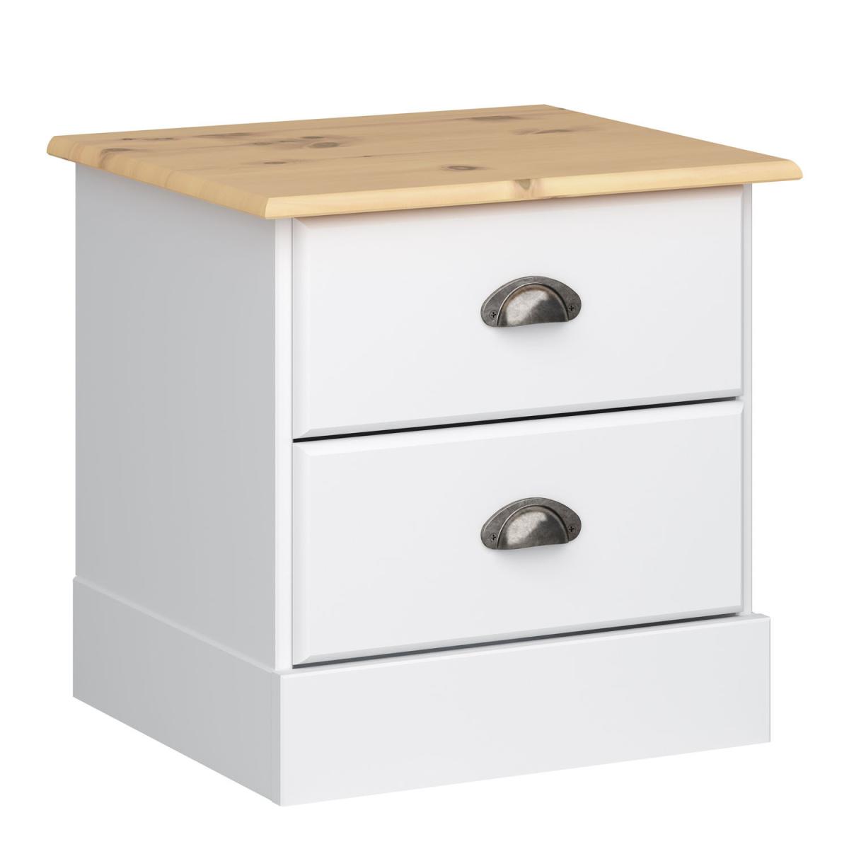 Nola Two Drawer Bedside Table - White – image 2