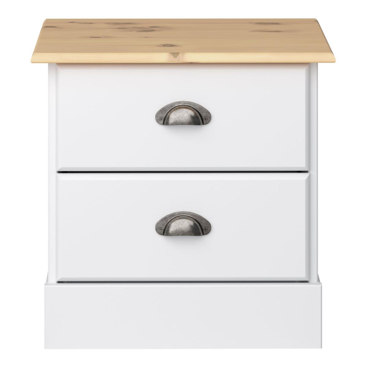 Nola Two Drawer Bedside Table - White – image 3