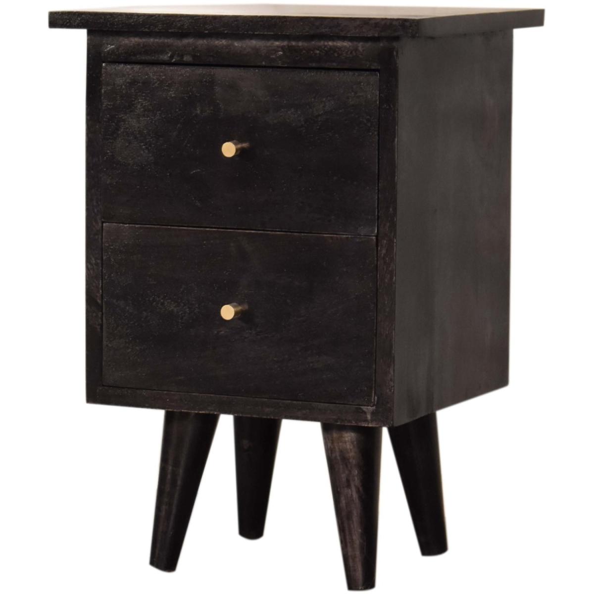 Ash black Wood Bedside Table - Black – image 3
