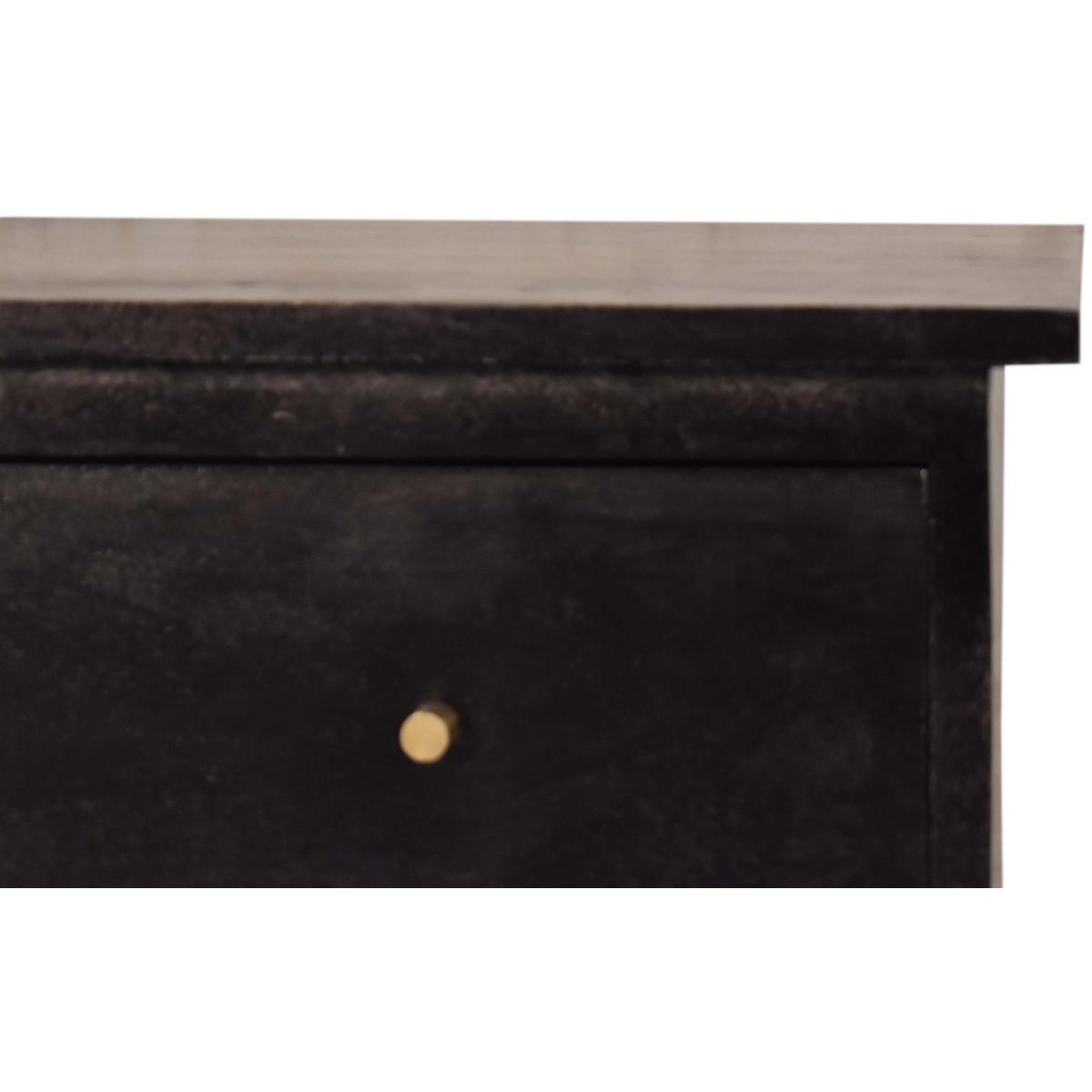 Ash black Wood Bedside Table - Black – image 4