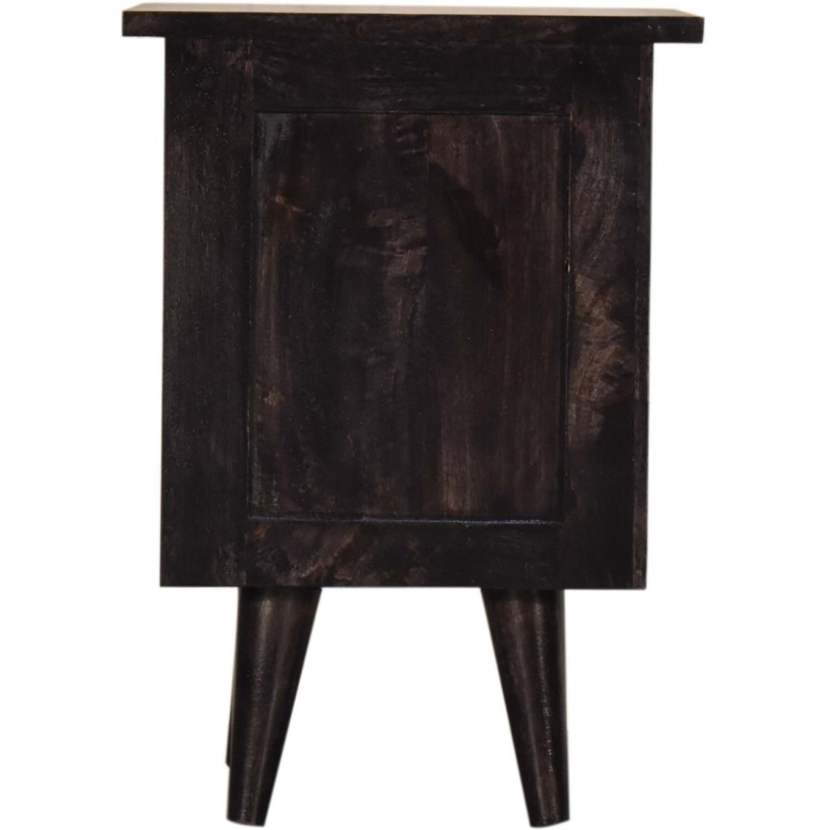 Ash black Wood Bedside Table - Black – image 7