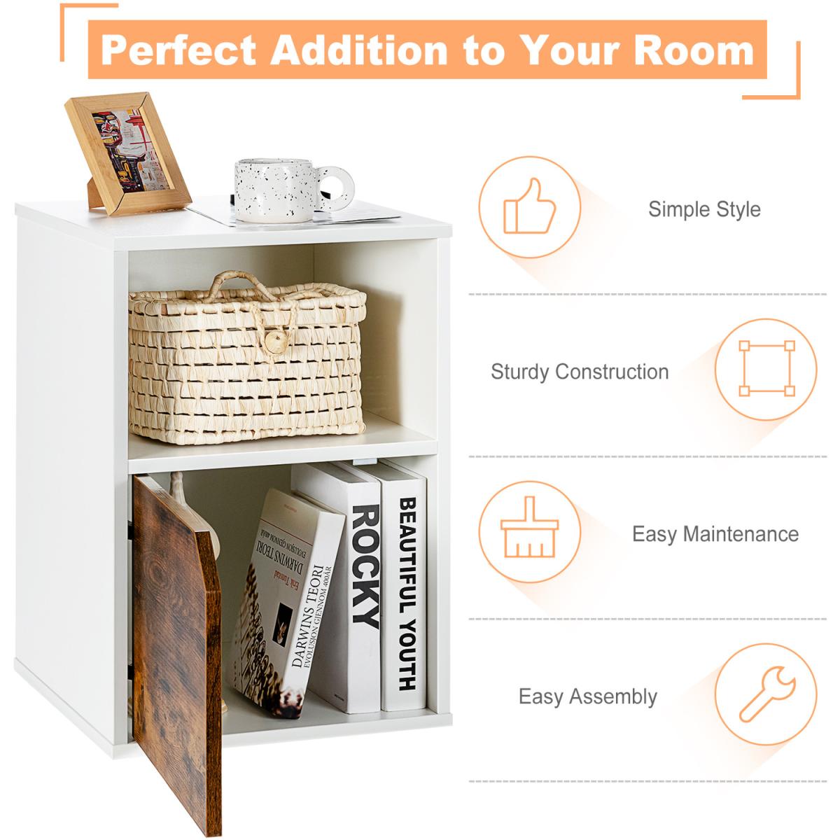Set of 2 Modern Nightstands - White – image 2