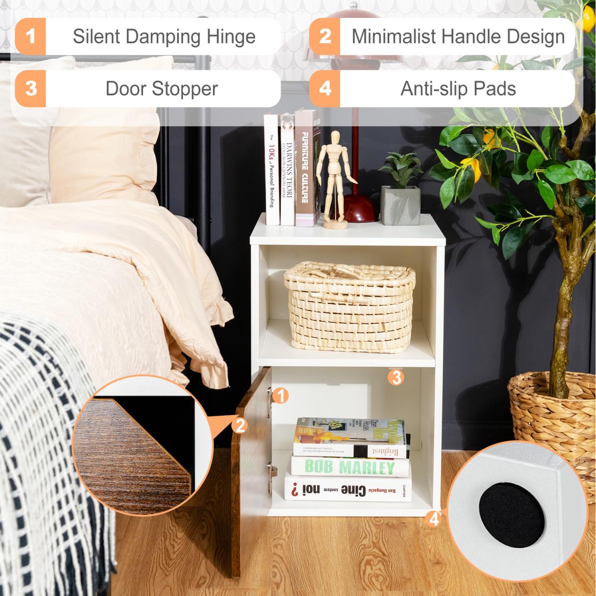 Set of 2 Modern Nightstands - White – image 5