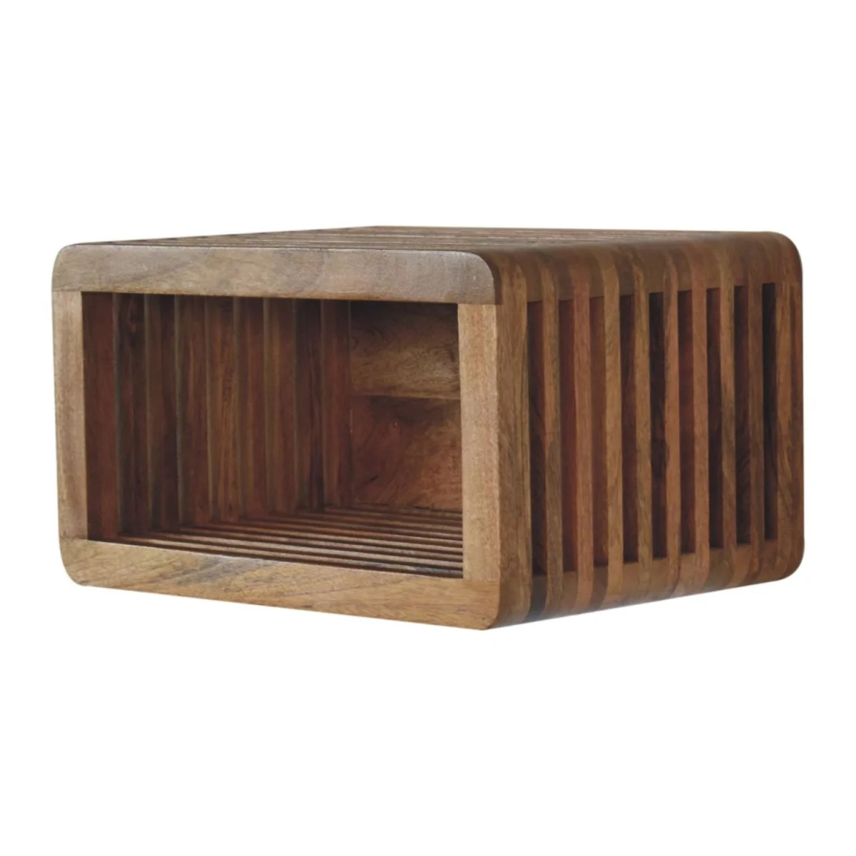 Mantua Mango Wood Wall Mounted Bedside Table 100% Solid Mango Hand Carved - Brown – image 4