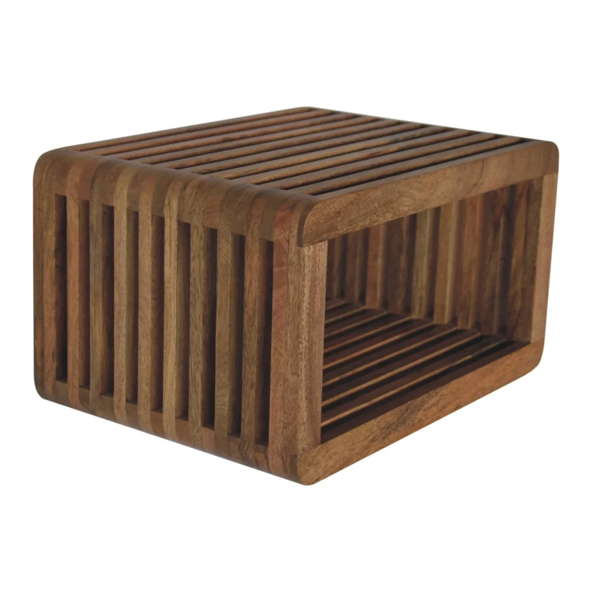 Mantua Mango Wood Wall Mounted Bedside Table 100% Solid Mango Hand Carved - Brown – image 6