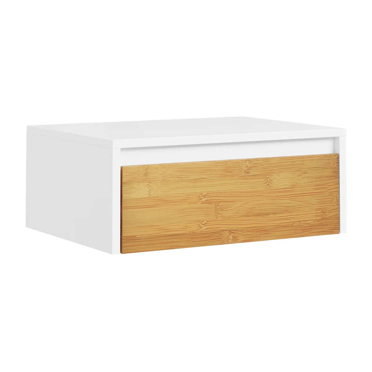 Floating Nightstand with Drawer - White – image 1