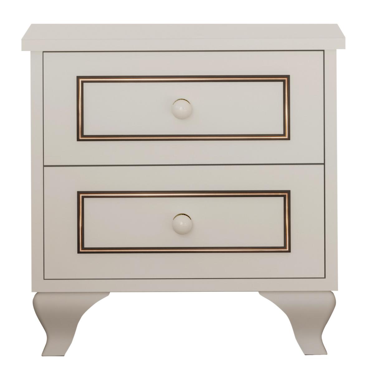 CLEMENT 2 Drawer Bedside Table - White – image 2