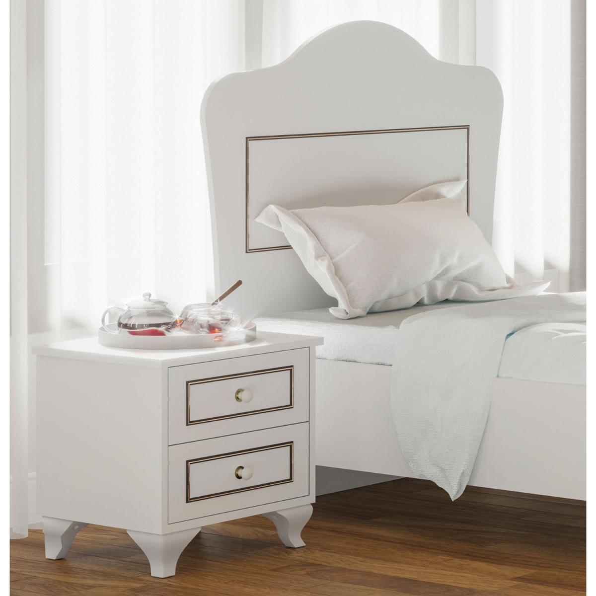 CLEMENT 2 Drawer Bedside Table - White – image 5