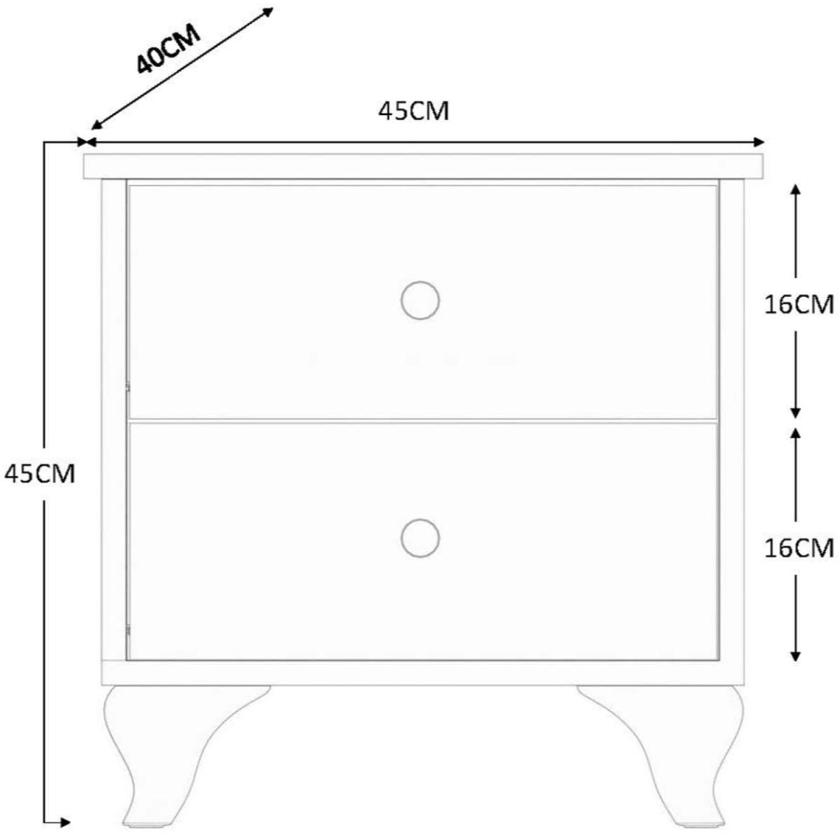 CLEMENT 2 Drawer Bedside Table - White – image 6