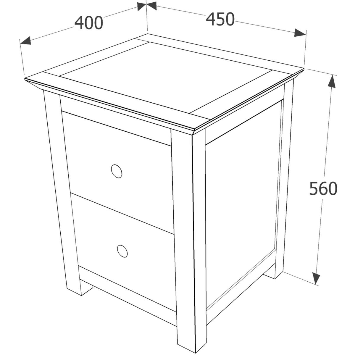 Nairn 2 drawer bedside  - White – image 2