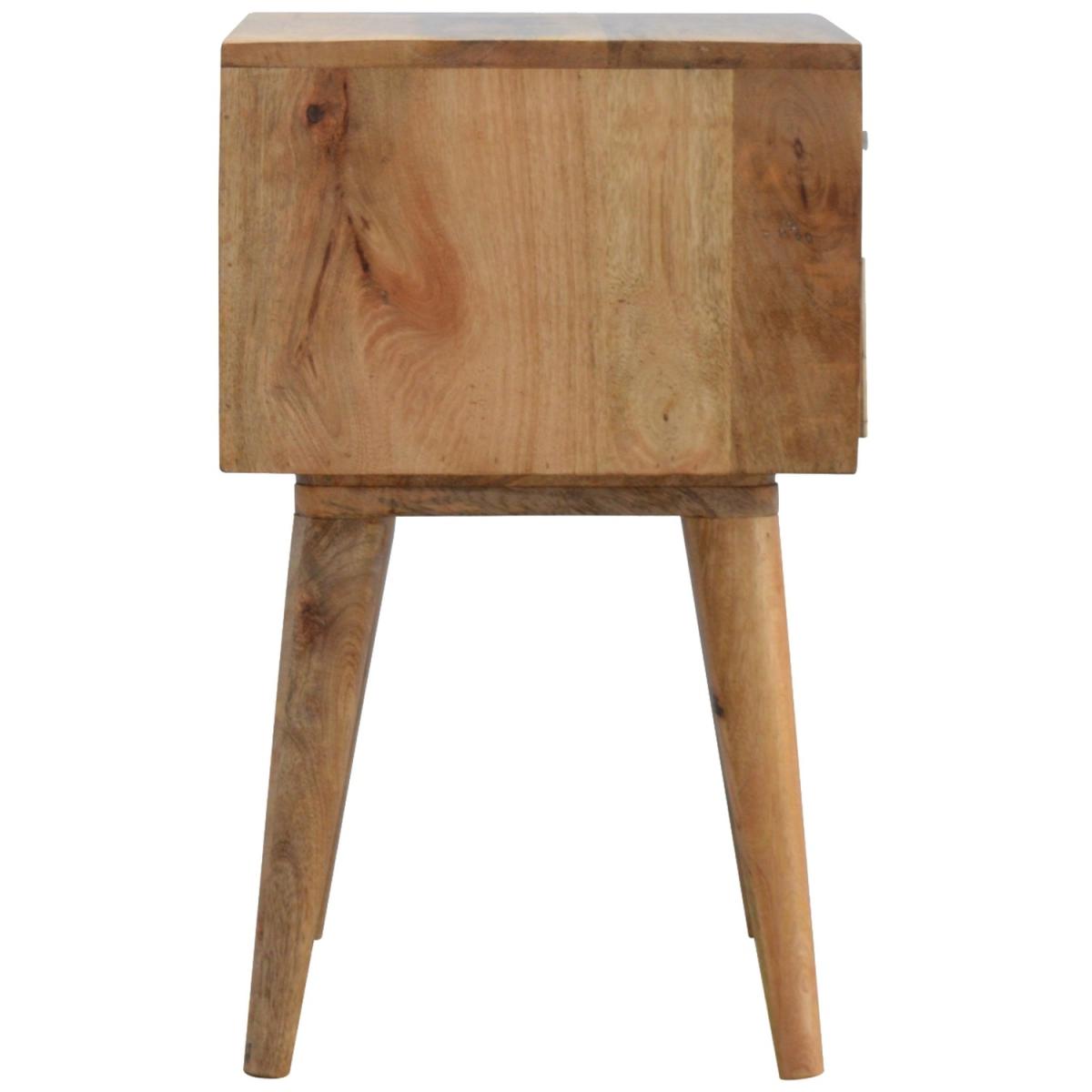 Bone Inlay Wood  Bedside Table with 2 Drawers - Black – image 8