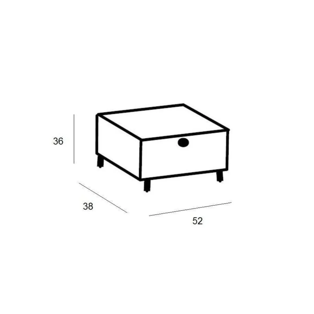 Bergen Bedside Table Nightstand with 1 Drawer - White – image 5