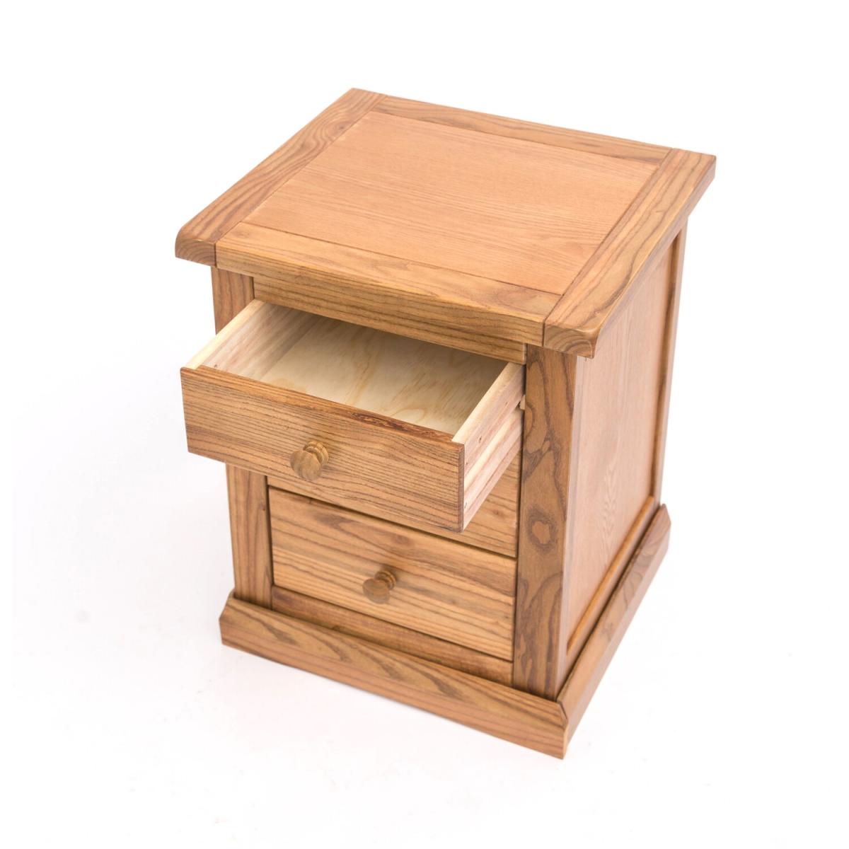 Salerno 3 Drawer Bedside Table - Light wood – image 4