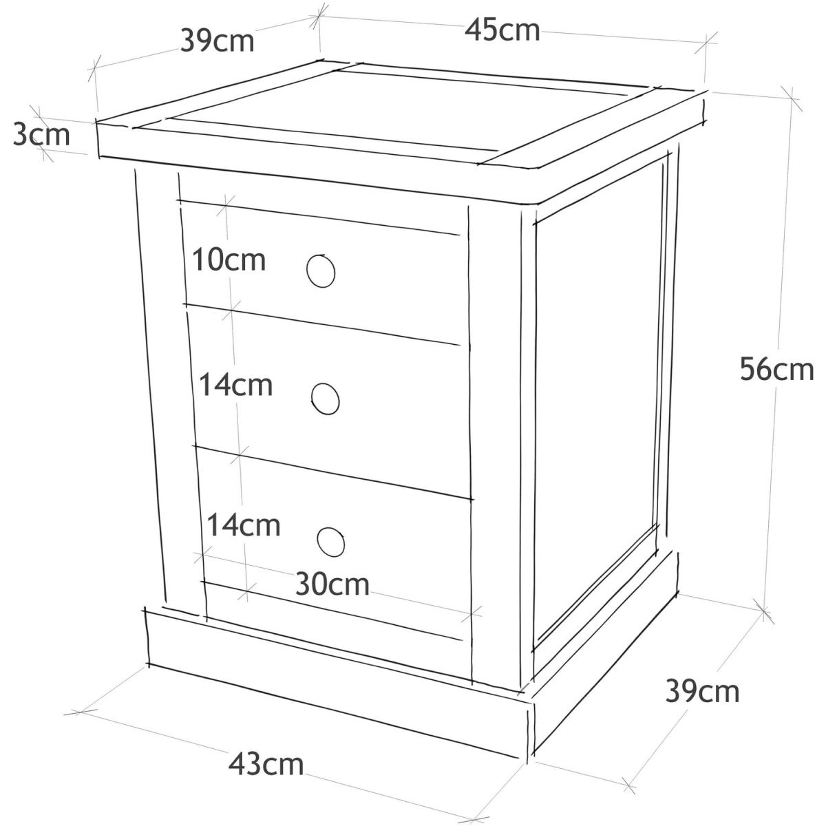 Salerno 3 Drawer Bedside Table - Light wood – image 8