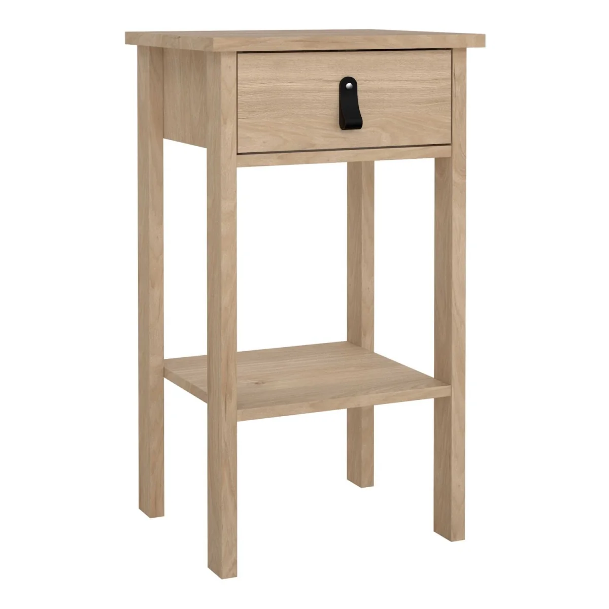 Wyld Haus Wildberry Natural Oak Bedside Table with 1 Drawer and Leather Strap Handle - Neutral – image 4