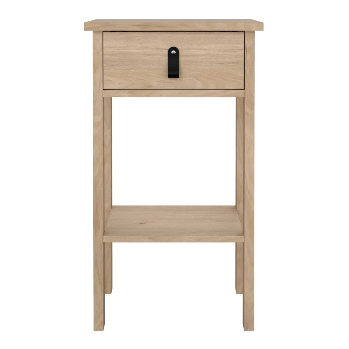 Wyld Haus Wildberry Natural Oak Bedside Table with 1 Drawer and Leather Strap Handle - Neutral – image 5
