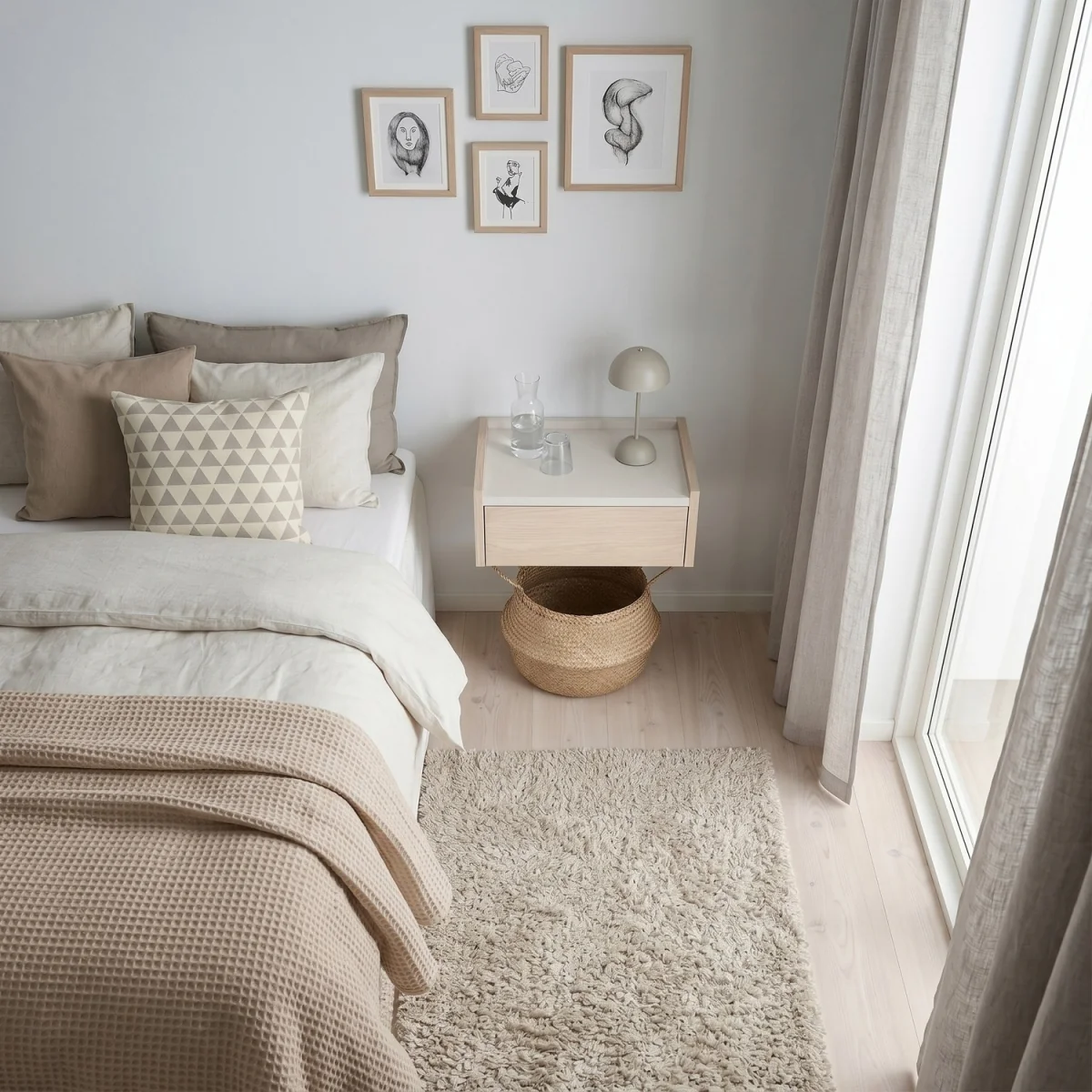 Decortie Brisa Wall Mounted Bedside Table With Tray Top - Sonoma Oak, Sandstone – image 4