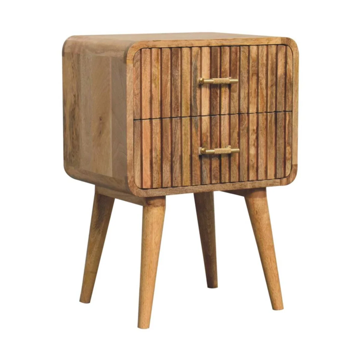 Puglia Mango Wood T Bar Bedside Table - Brown – image 2