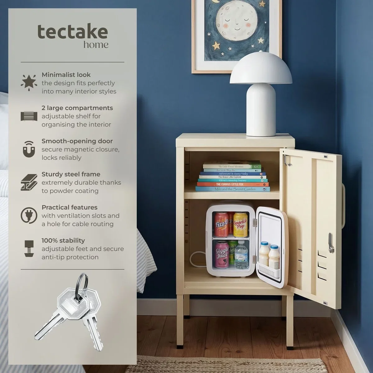 dressforfun® Metal bedside table Baker - Yellow – image 3